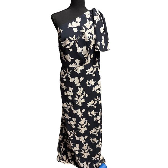Sachin & Babi One Shoulder Chelsea Gown Dress Plus Size 16W Navy Venetia Petal - Picture 2 of 7